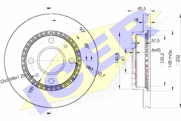 78BD0601-2 ICER Тормозной диск (фото 1)