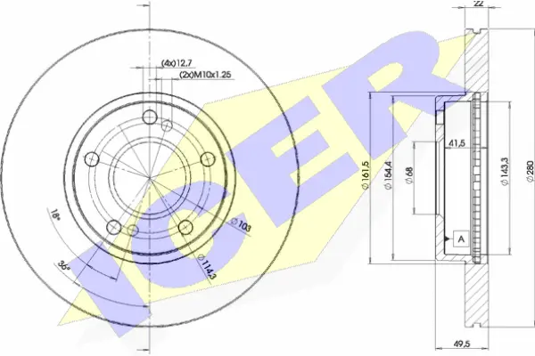 78BD1057-2 ICER Тормозной диск (фото 1)