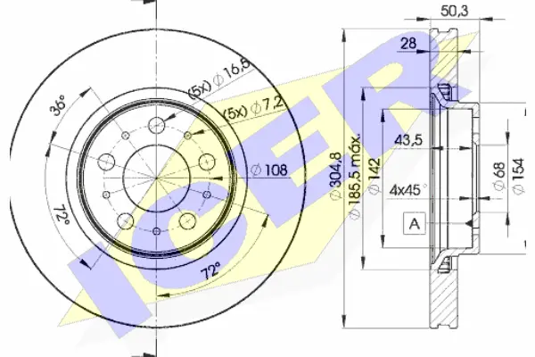 78BD4045-2 ICER Тормозной диск (фото 1)