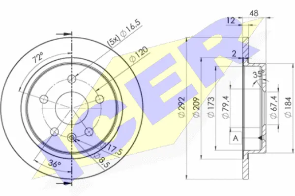 78BD4117-2 ICER Тормозной диск (фото 1)