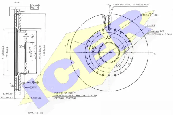 78BD5182-2 ICER Тормозной диск (фото 1)