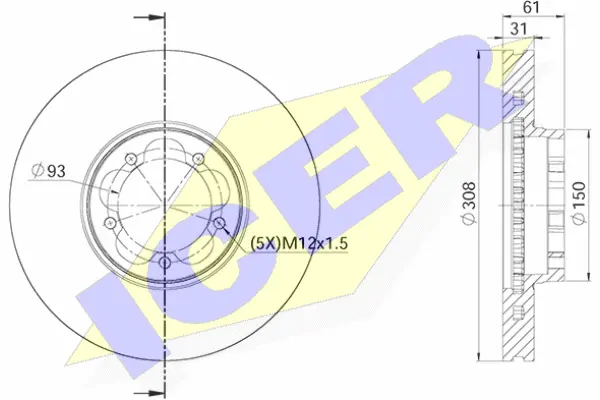 78BD6548-1 ICER Тормозной диск (фото 1)