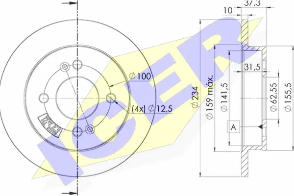 78BD7520-2 ICER Тормозной диск (фото 1)