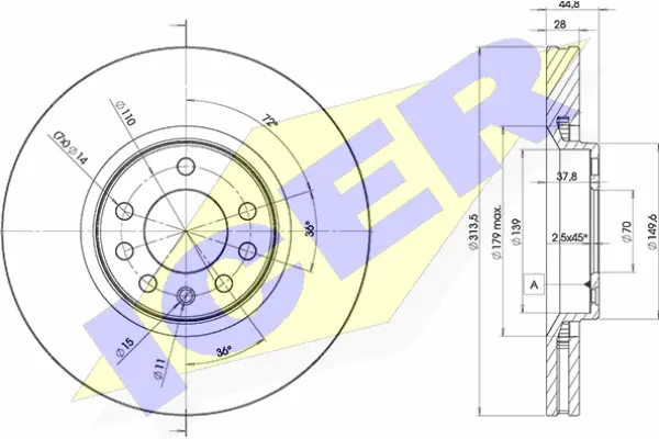 78BD9005-2 ICER Тормозной диск (фото 1)