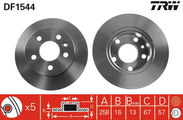 DF1544 TRW Тормозной диск (фото 1)