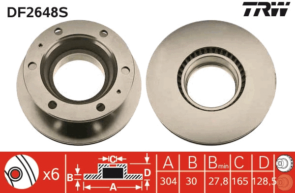 DF2648S TRW Тормозной диск (фото 1)