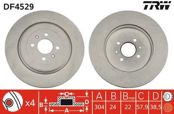 DF4529 TRW Тормозной диск (фото 1)