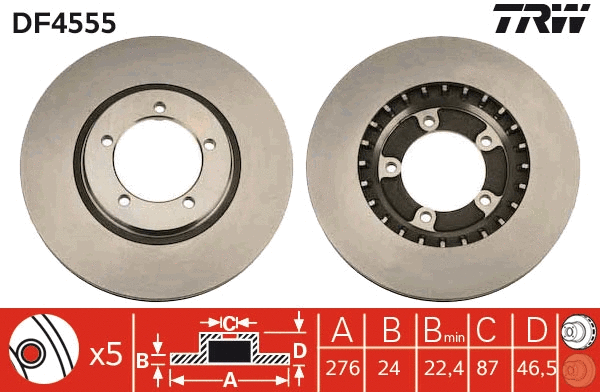 DF4555 TRW Тормозной диск (фото 1)
