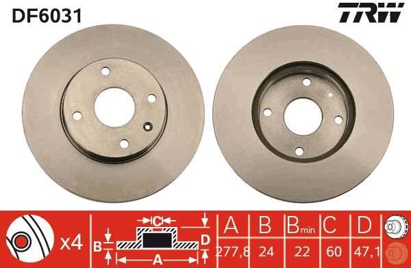 DF6031 TRW Тормозной диск (фото 1)