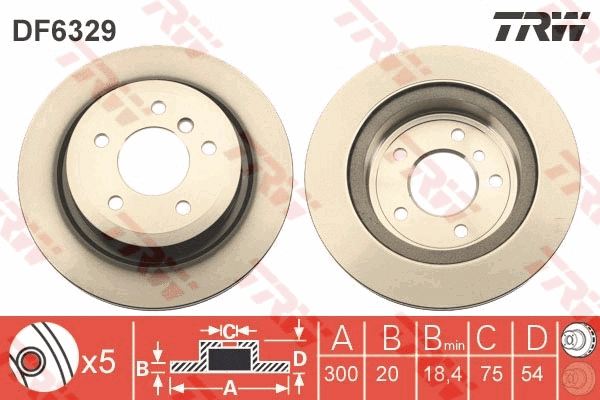 DF6329 TRW Тормозной диск (фото 1)