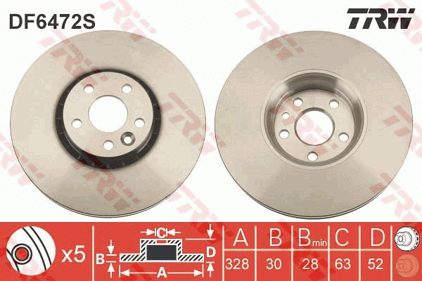 DF6472S TRW Тормозной диск (фото 1)