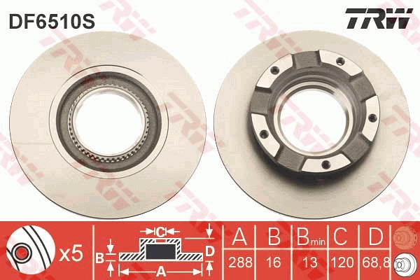 DF6510S TRW Тормозной диск (фото 1)