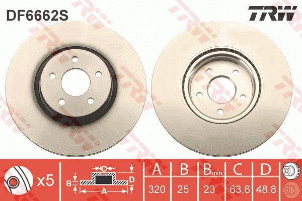 DF6662S TRW Тормозной диск (фото 1)