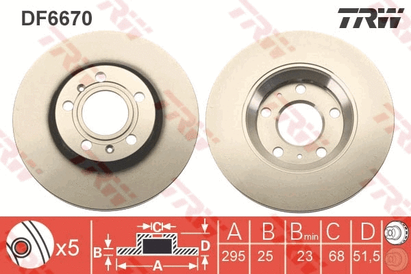 DF6670 TRW Тормозной диск (фото 2)
