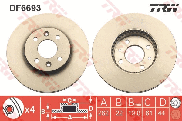 DF6693 TRW Тормозной диск (фото 2)