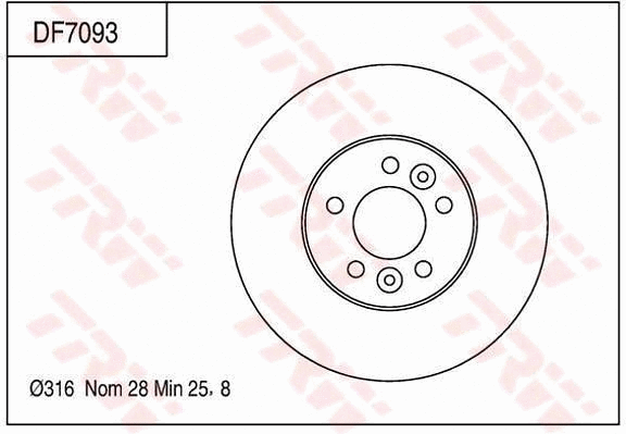 DF7093 TRW Тормозной диск (фото 1)