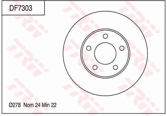 DF7303 TRW Тормозной диск (фото 1)