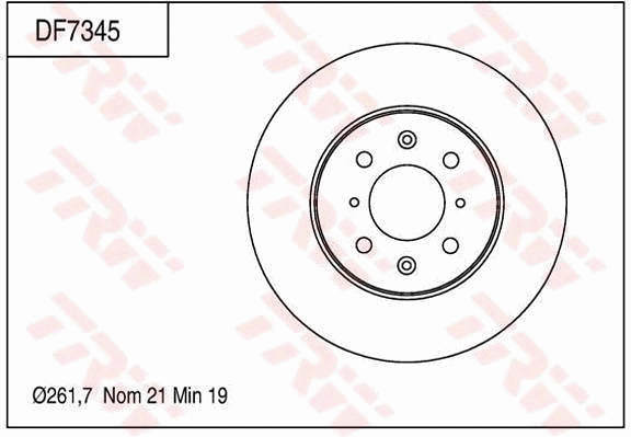 DF7345 TRW Тормозной диск (фото 1)