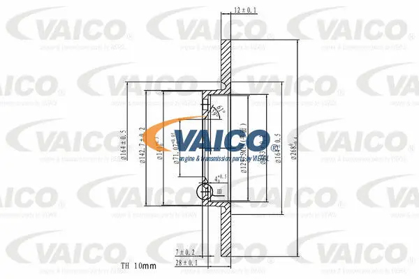 V22-40015 VAICO Тормозной диск (фото 2)