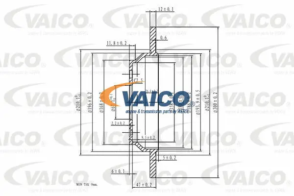 V30-40062 VAICO Тормозной диск (фото 2)