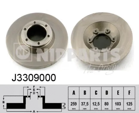 J3309000 NIPPARTS Тормозной диск (фото 1)