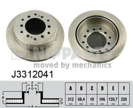 J3312041 NIPPARTS Тормозной диск (фото 1)