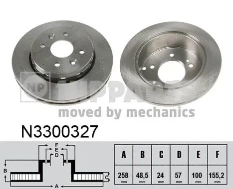 N3300327 NIPPARTS Тормозной диск (фото 1)