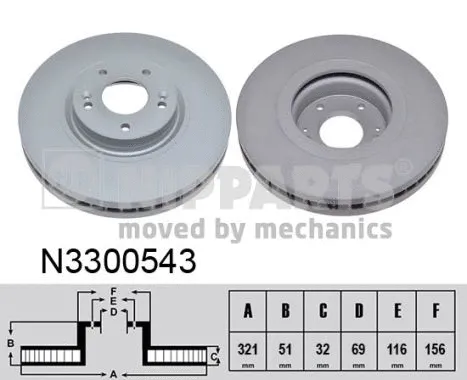 N3300543 NIPPARTS Тормозной диск (фото 1)