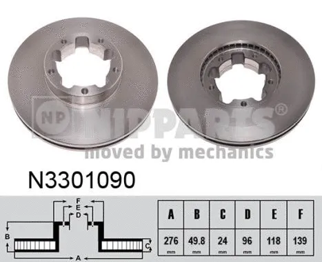 N3301090 NIPPARTS Тормозной диск (фото 1)