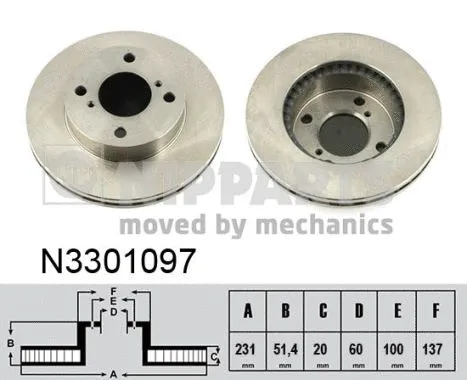 N3301097 NIPPARTS Тормозной диск (фото 1)