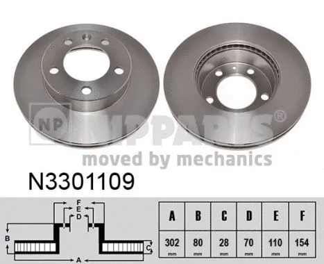 N3301109 NIPPARTS Тормозной диск (фото 1)