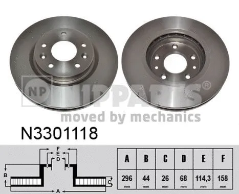 N3301118 NIPPARTS Тормозной диск (фото 1)