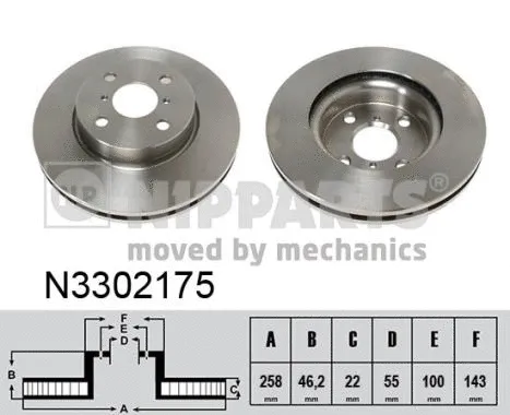 N3302175 NIPPARTS Тормозной диск (фото 1)