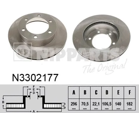 N3302177 NIPPARTS Тормозной диск (фото 1)