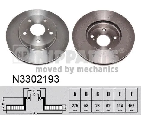 N3302193 NIPPARTS Тормозной диск (фото 1)