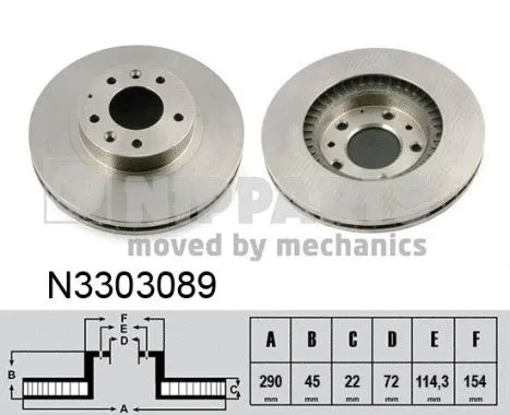 N3303089 NIPPARTS Тормозной диск (фото 1)