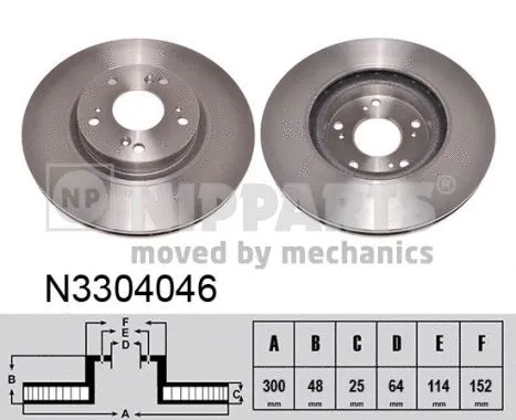 N3304046 NIPPARTS Тормозной диск (фото 1)