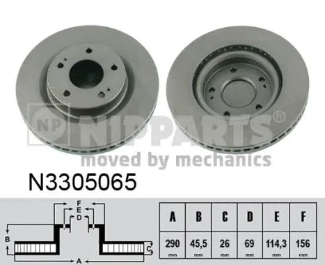 N3305065 NIPPARTS Тормозной диск (фото 1)