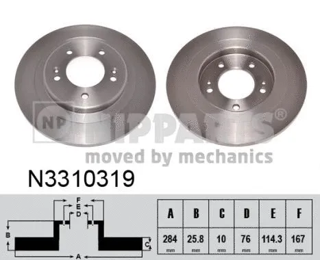N3310319 NIPPARTS Тормозной диск (фото 1)