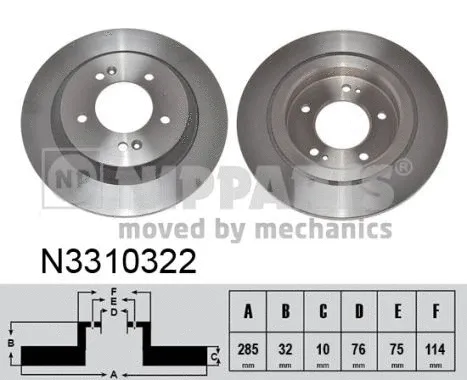 N3310322 NIPPARTS Тормозной диск (фото 1)