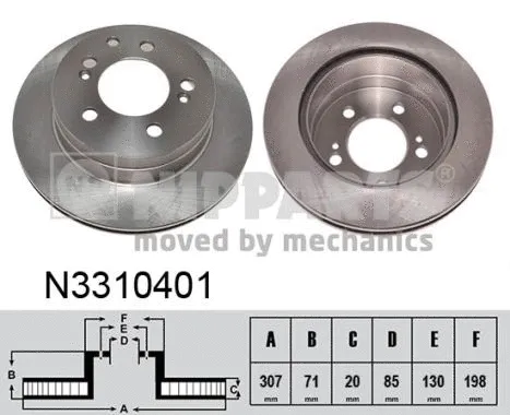 N3310401 NIPPARTS Тормозной диск (фото 1)