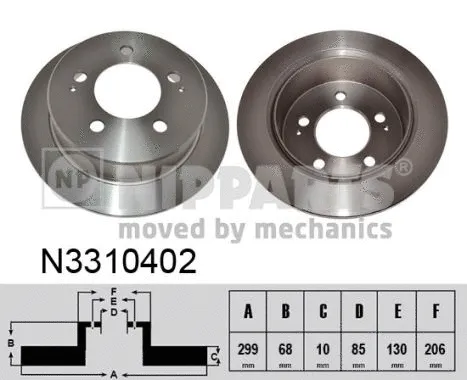 N3310402 NIPPARTS Тормозной диск (фото 1)