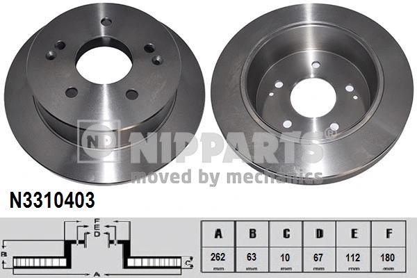 N3310403 NIPPARTS Тормозной диск (фото 1)