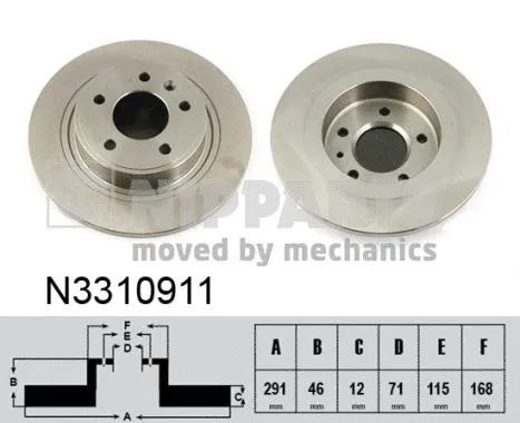 N3310911 NIPPARTS Тормозной диск (фото 1)