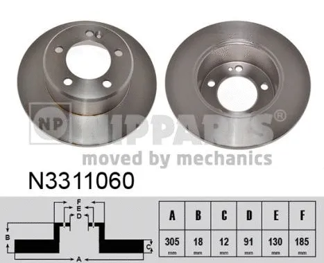 N3311060 NIPPARTS Тормозной диск (фото 1)