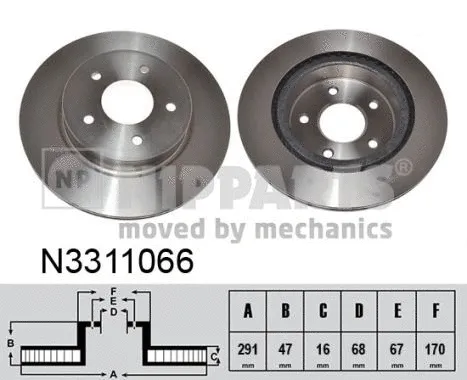 N3311066 NIPPARTS Тормозной диск (фото 1)