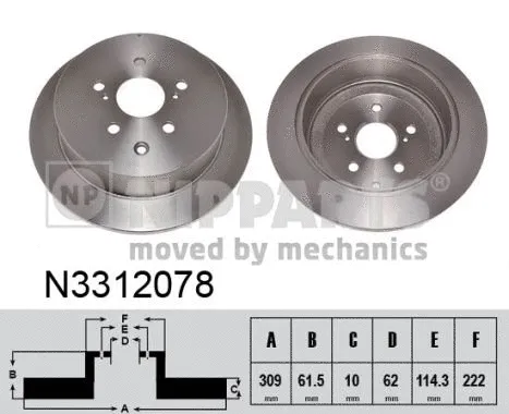 N3312078 NIPPARTS Тормозной диск (фото 1)