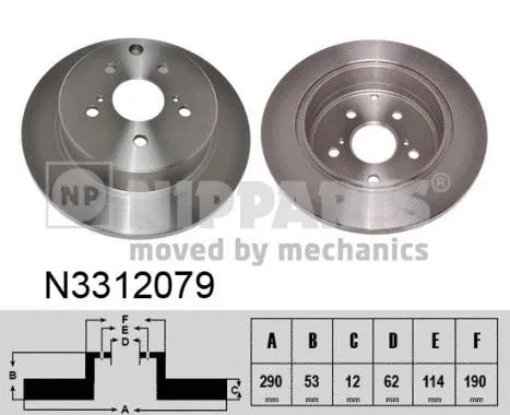 N3312079 NIPPARTS Тормозной диск (фото 1)