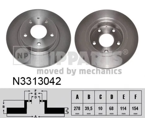 N3313042 NIPPARTS Тормозной диск (фото 1)