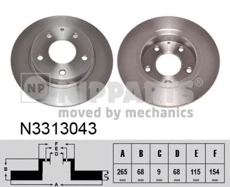 N3313043 NIPPARTS Тормозной диск (фото 1)